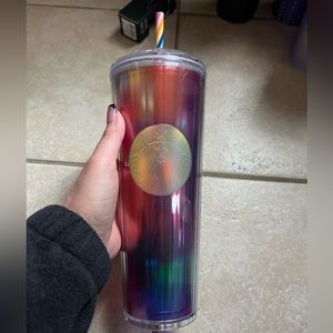 Rainbow Starbucks dome tumbler
